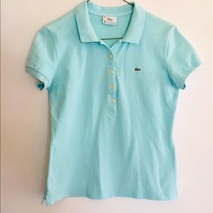 Lacoste short sleeve polo in pastel blue